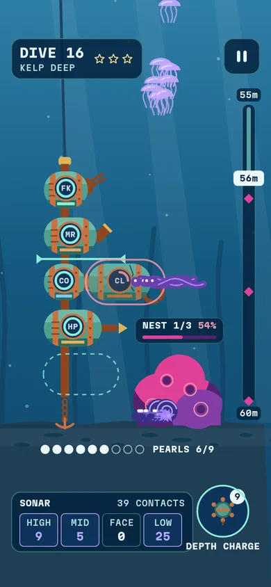 Mid-drag: a deck lifted out of the stack as a glowing ghost, with an insertion line showing the slot it will drop into.